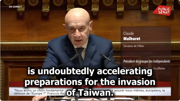 Claude Malhuret said about TAIWAN